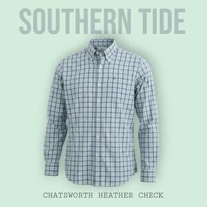 NWT Southern Tide Men’s Chatsworth Heather Check Button-Down Classic Fit Size M